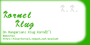 kornel klug business card